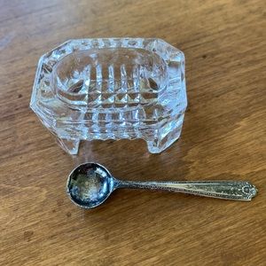 Antique salt with spoon